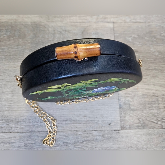 Collectif Tropical Tiki Lounge Cruiser Clutch Crossbody Vacation Purse in Black - Picture 13 of 16